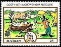 St. Vincent Grenadines - 1989 - Walt Disney - 2 ¢ - Multicolor - Walt Disney, India - Scott 1133 - Disney India New Delhi Goofy With a Chowsingha Antelope - 0